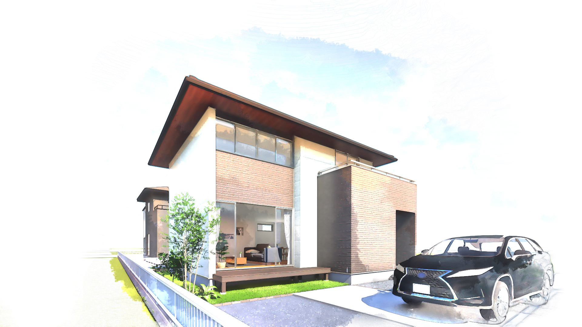 約 5帖の広々ldkとウッドデッキが繋がる解放感のある家 南区薄場モデルハウス Takasugi タカスギ